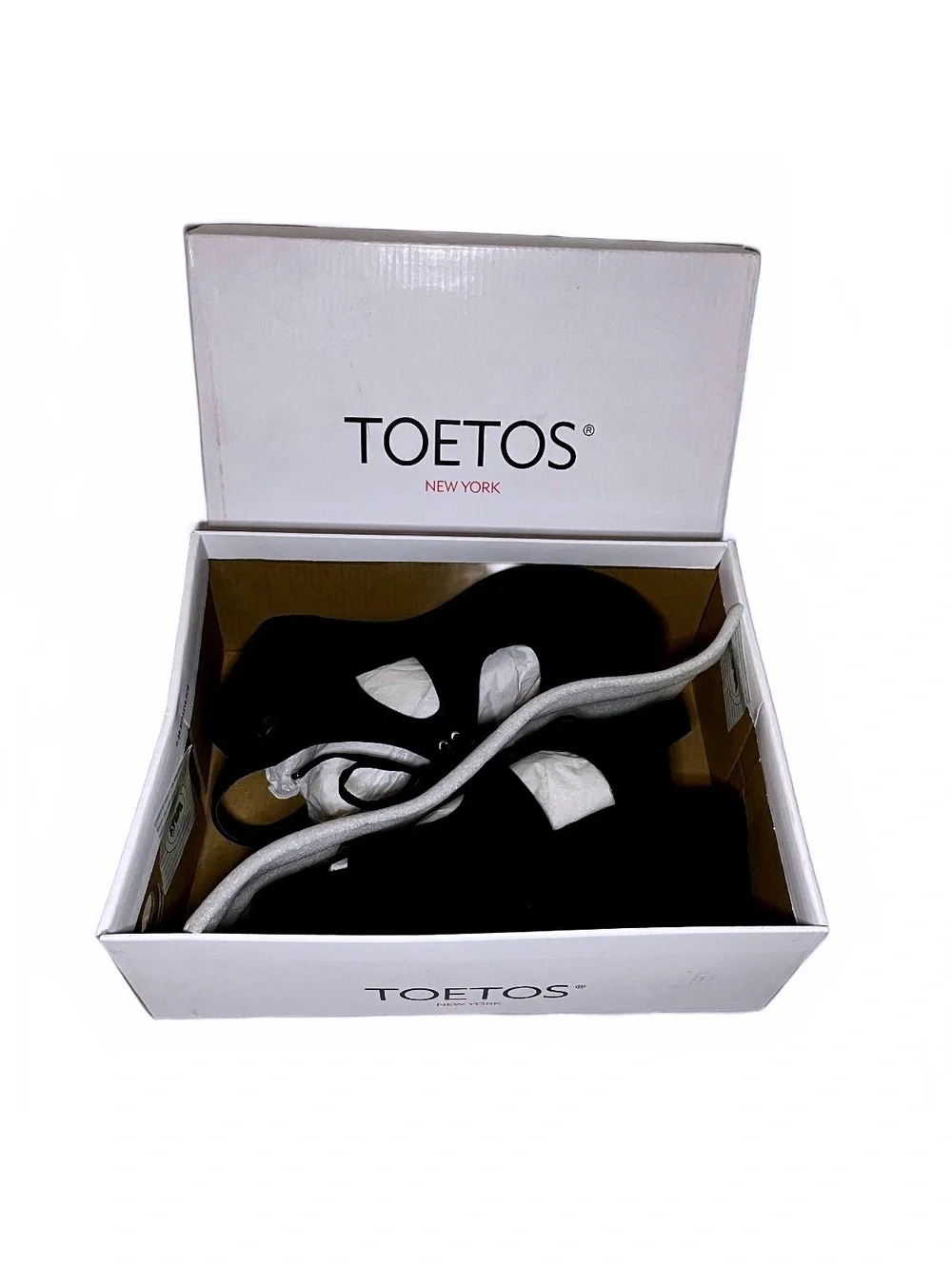 TOETOS Women's Black Suede Lace-Up Wedges Size 8 NWB